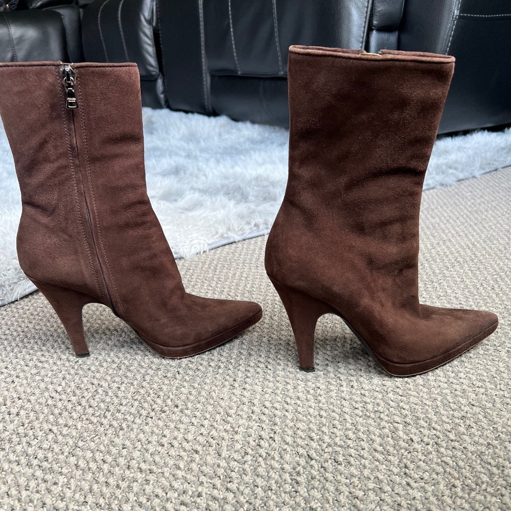 Chocolate Brown Prada Booties